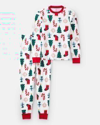 Adult Merry & Bright Holiday Print Pajama Pants - Red