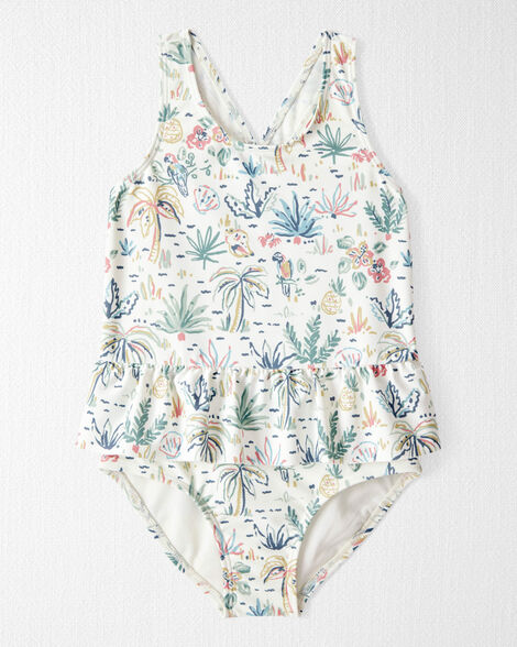 Product image 1 of Toddler Girl Recycled Tropical Print Swimsuit