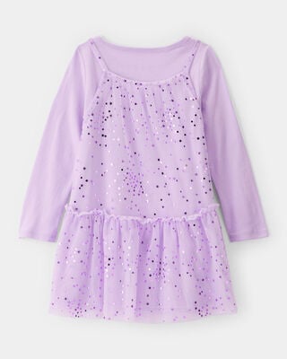 Product image 2 of Toddler Girl Star Princess Tulle Dress - Purple