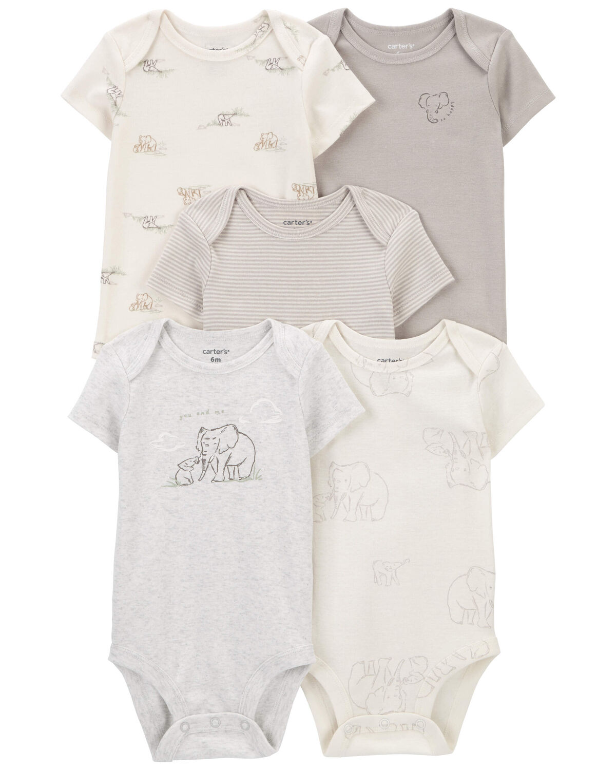 Multi Baby 5Pack ShortSleeve Bodysuits