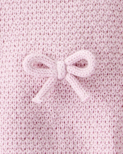 Baby Girl 2-Piece Organic Cotton Bow Sweater Knit Set