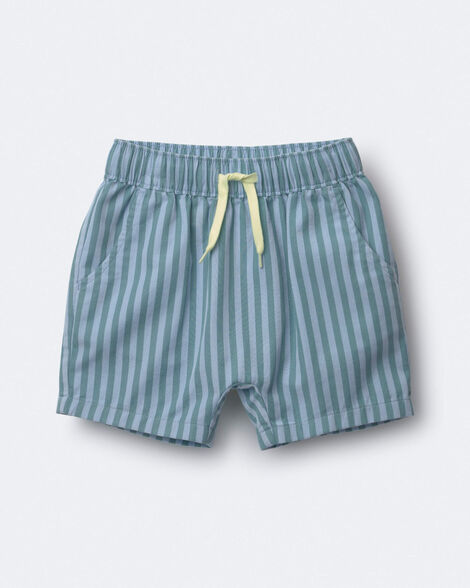 Toddler Boy Playground Shorts in Stripes - Blue