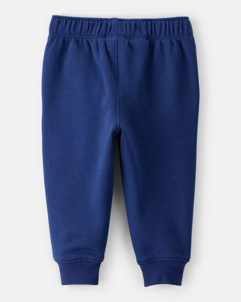 Product image 2 of Baby Boy Solid Fleece Cotton Jogger - Navy