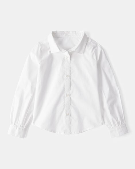 Kid 2-Piece Button-Front Shirt & Sweater Vest Top - Pink/White