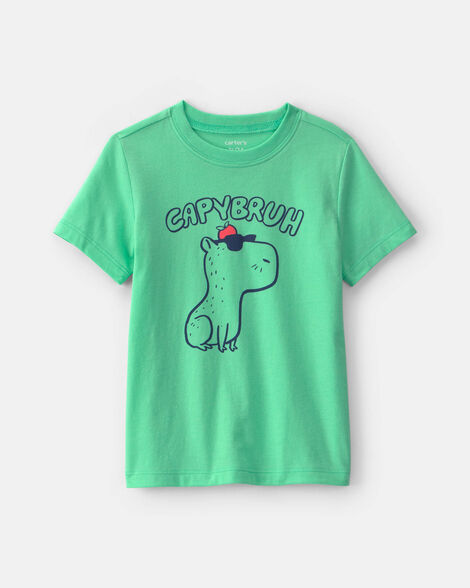 toddler boy 'capybruh' graphic tee - green