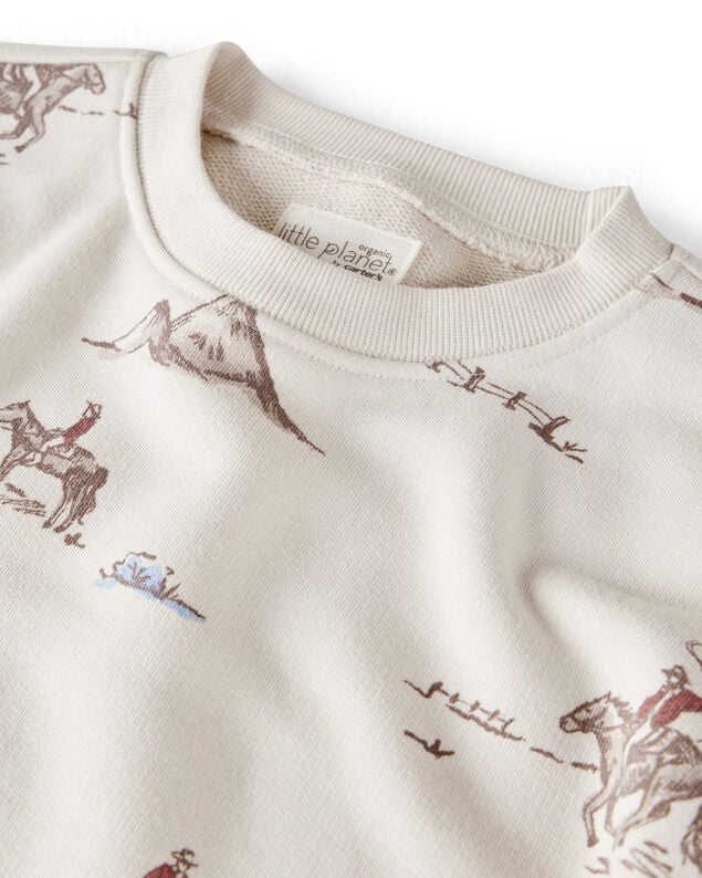 Product image 2 of Toddler French Terry Sweatshirt Made with Organic Cotton in Western Rodeo Print