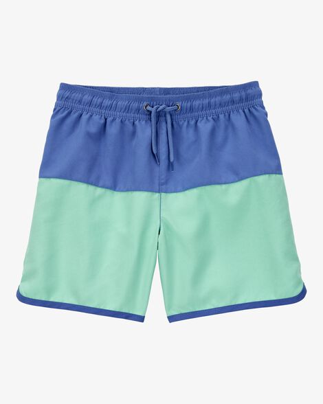 Product image 1 of Boys Colorblock Swim Trunks - Green/Blue
