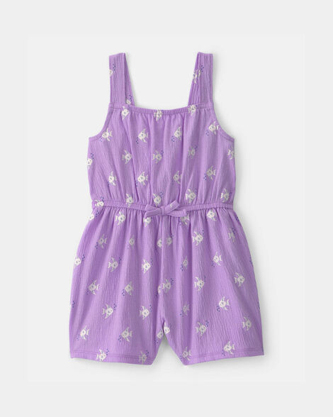 toddler girl fish romper - purple