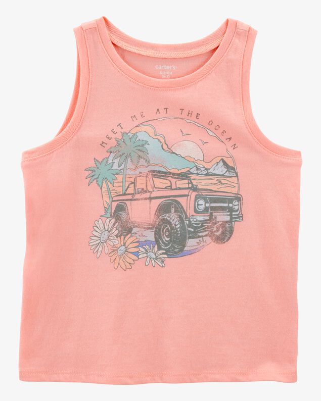 Product image 1 of Kid Vintage Beach Muscle Tank - Coral
