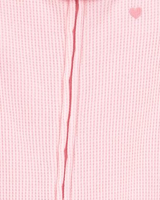 Product image 2 of Toddler Heart Waffle Knit Footie 1-Piece Pajamas - Pink