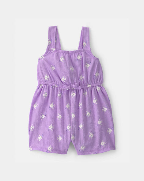 baby girl fish romper - purple