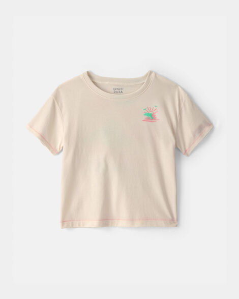 toddler girl 'where the sun never sets' graphic tee - cream