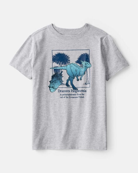 kid dinosaur short-sleeve graphic tee - grey