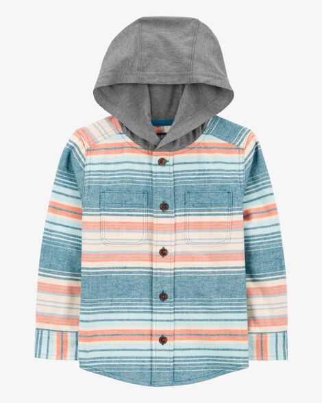  Product image 1 of Toddler Baja Stripe Button-Front Shacket
