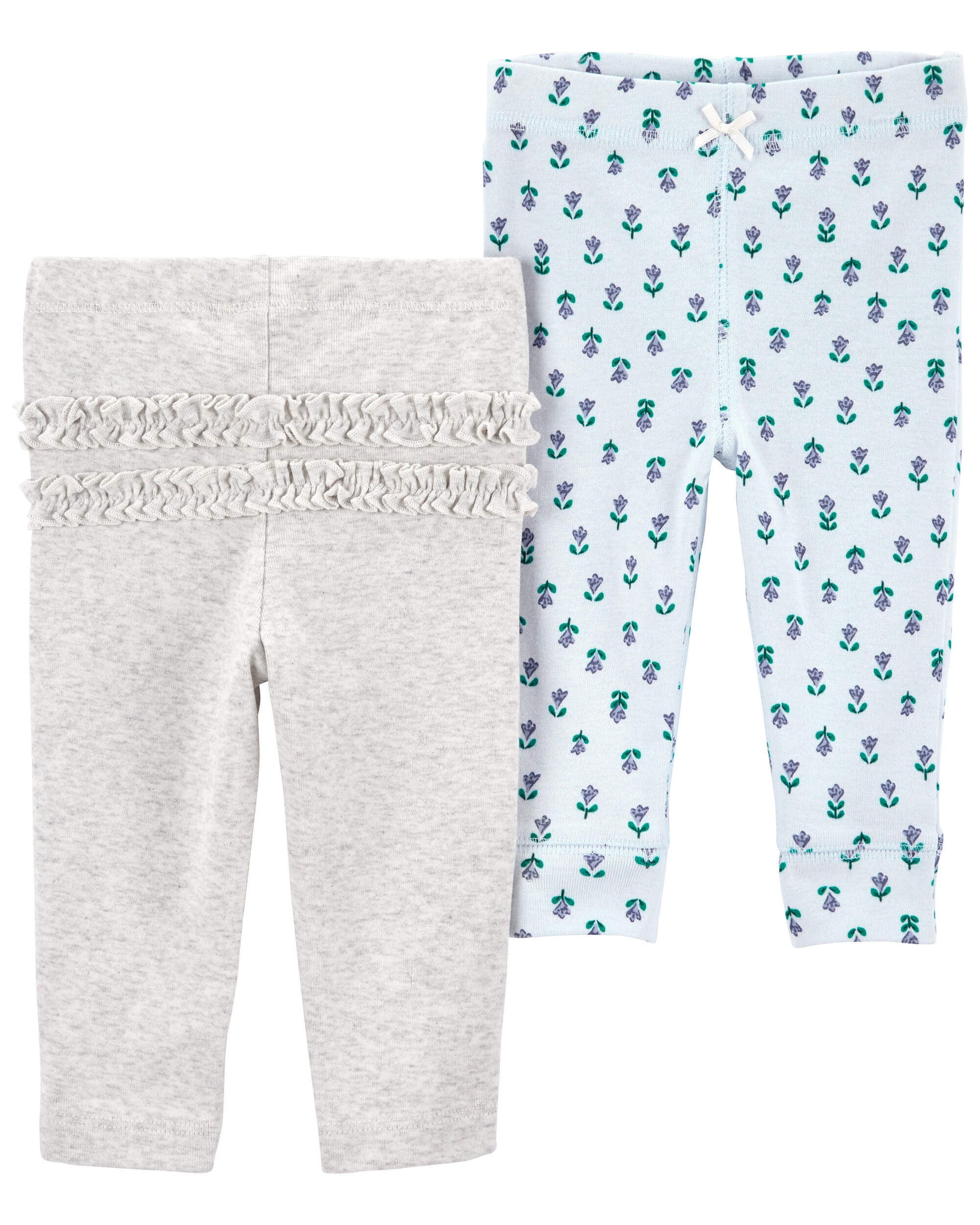 Baby 2 Pack Floral Pull On Pants