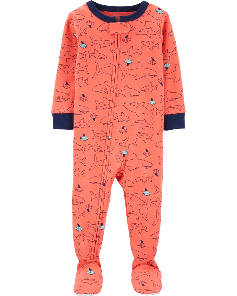 1 Piece Shark Snug Fit Cotton Footie Pjs Carters Com