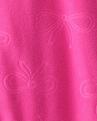 Product image 2 of Toddler Girl Bow Loose Fit Long-Sleeve 2-Way Zip 1-Piece Pajamas - Pink