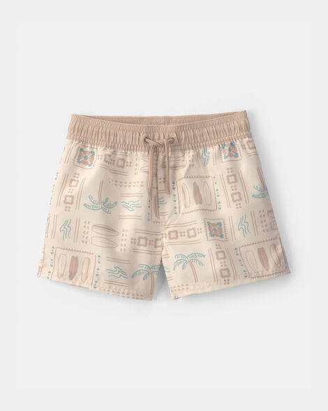 Toddler Boy Surf Swim Trunks - Tan
