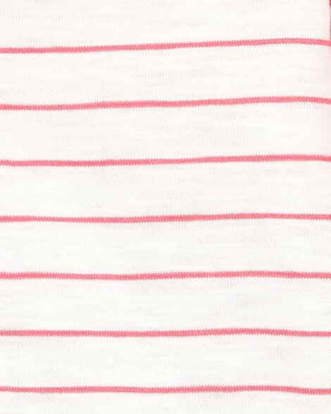 Baby Boy Striped 2-Way Zip Ribbed Sleep & Play Pajamas - Green/White