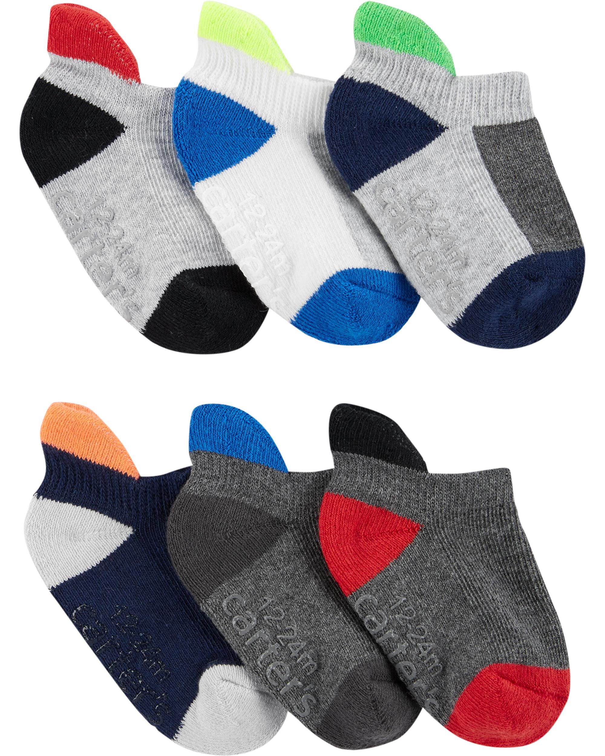 6 Pairs Carter's Infant Toddler Booties Crew Socks Multiple Styles & Sizes