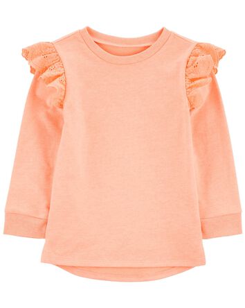 Toddler French Terry Eyelet Ruffle Top