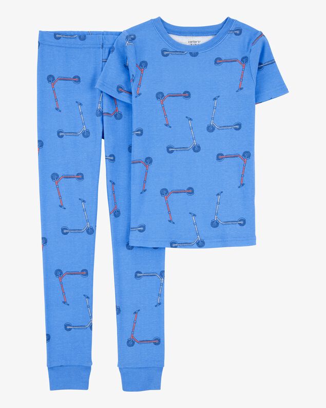 Product image 1 of Boys 2-Piece Scooter Print 100% Snug Fit Cotton Pajamas - Blue