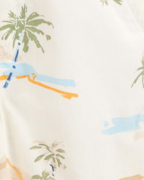  Product image 3 of Toddler Tropical-Print Canvas Shortalls-Cream