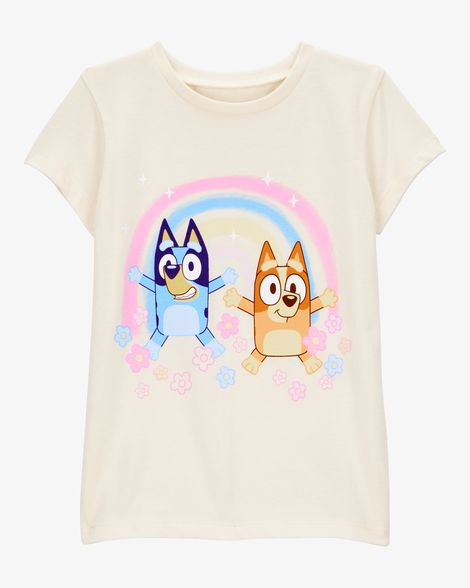 toddler girl bluey™ short-sleeve graphic tee - cream