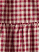 Red Plaid - Toddler Cozy Tiered Dress Made with Organic Cotton, Selected