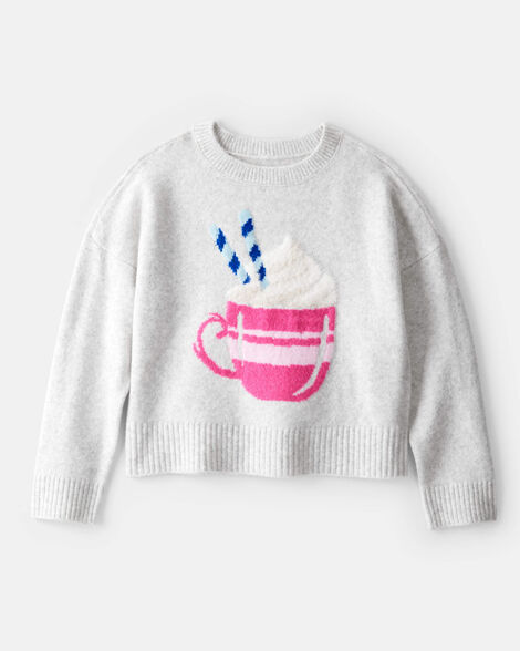 girls hot chocolate sweater - heather grey