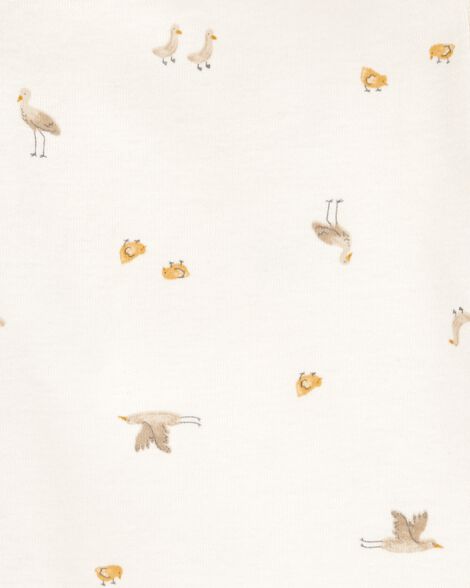  Product image 3 of Baby 5-Pack Striped Birds Short-Sleeve Cotton Bodysuits - Ivory