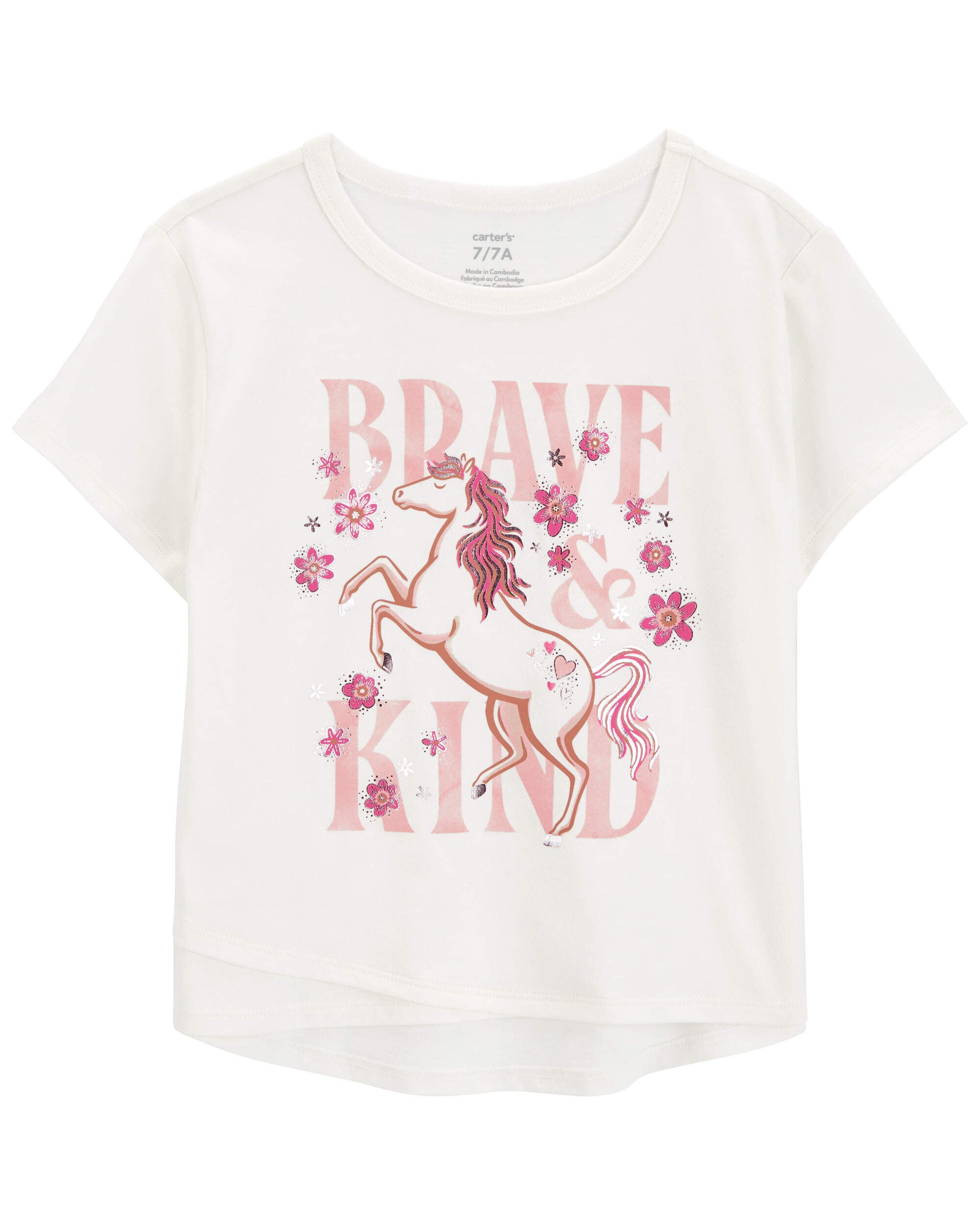 驚きの値段での商品をすべて Kid Carter's | Carter's - Tee Graphic Horse Kind & Brave トップス