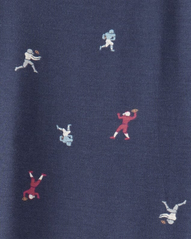 Product image 2 of Toddler Boy Football Print PurelySoft Long-Sleeve 2-Piece Pajamas - Navy Blue