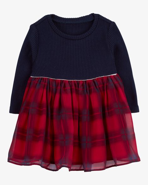 Product image 1 of Baby Long-Sleeve Plaid Dress