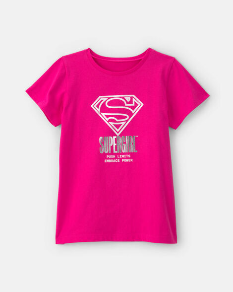 girls supergirl graphic tee - pink