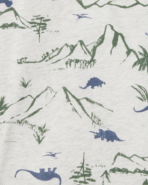 Product image 2 of Baby Henley Dinosaur Print Shirt - Grey