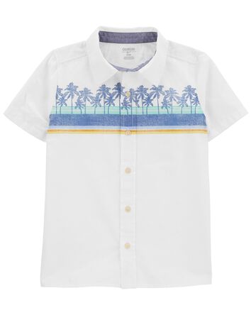 Kid Tropical Print Button-Front Shirt