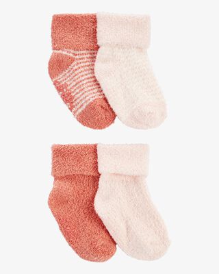 Product image 1 of Baby 4-Pack Foldover Chenille Booties