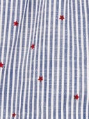 Blue - Baby Striped Star Print Drawstring Shorts - Blue, Selected