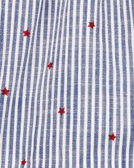  Product image 3 of Baby Striped Star Print Drawstring Shorts - Blue