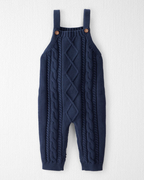 Baby Organic Cotton Cable Knit Overalls
