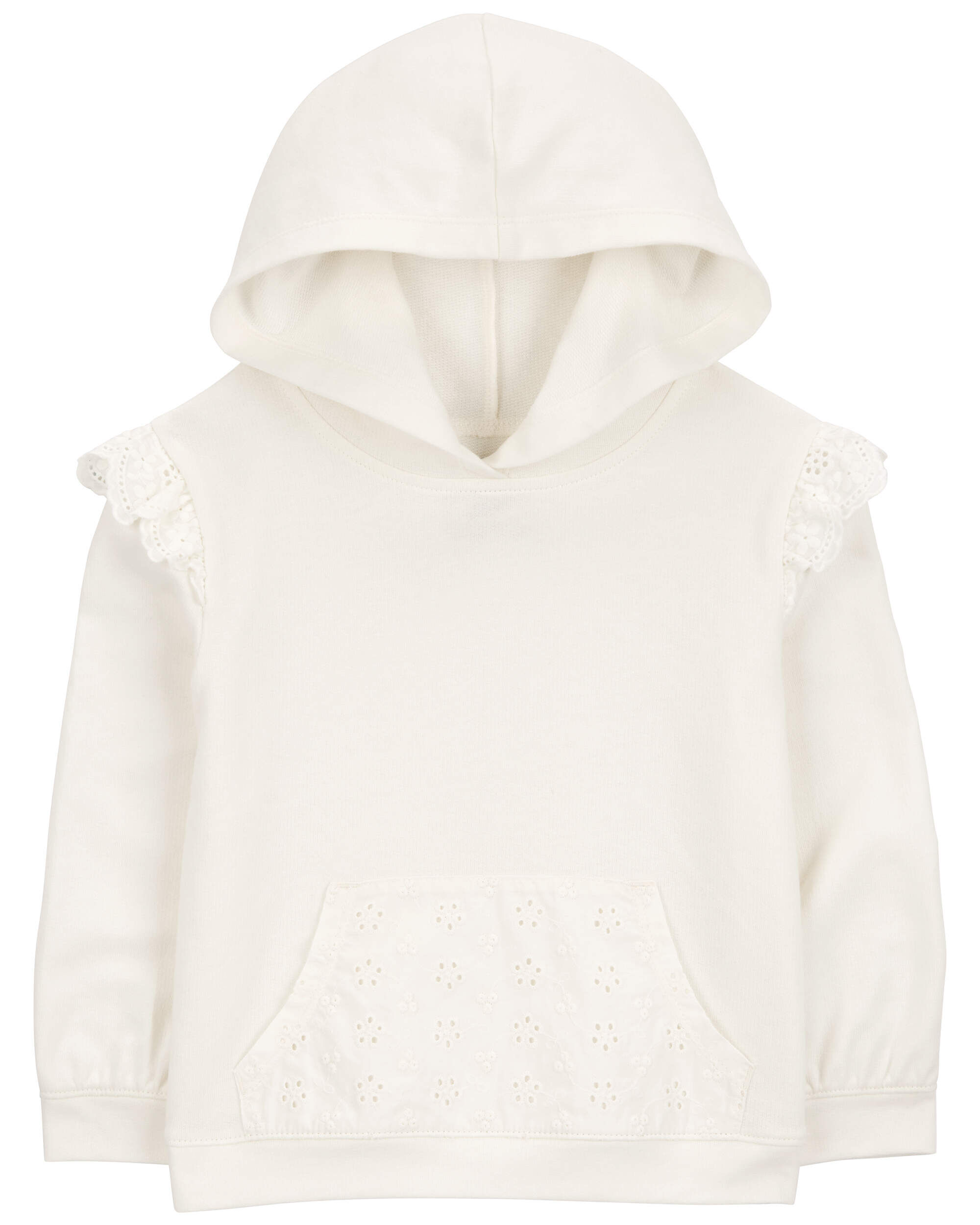 Toddler French Terry Eyelet Hoodie - Cream - OshKosh | Carter's