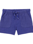 Blue - Toddler Pull-On Reverse Pockets French Terry Shorts, Selected