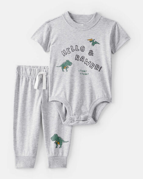 baby boy dinosaur bodysuit & pant set