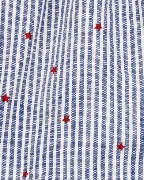  Product image 3 of Baby Striped Star Print Drawstring Shorts - Blue