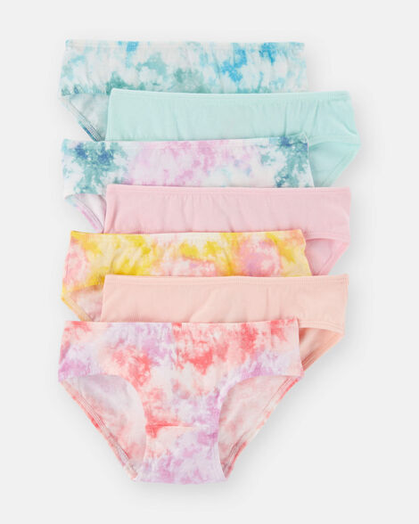 toddler 7-pack tie-dye hipster stretch cotton undies