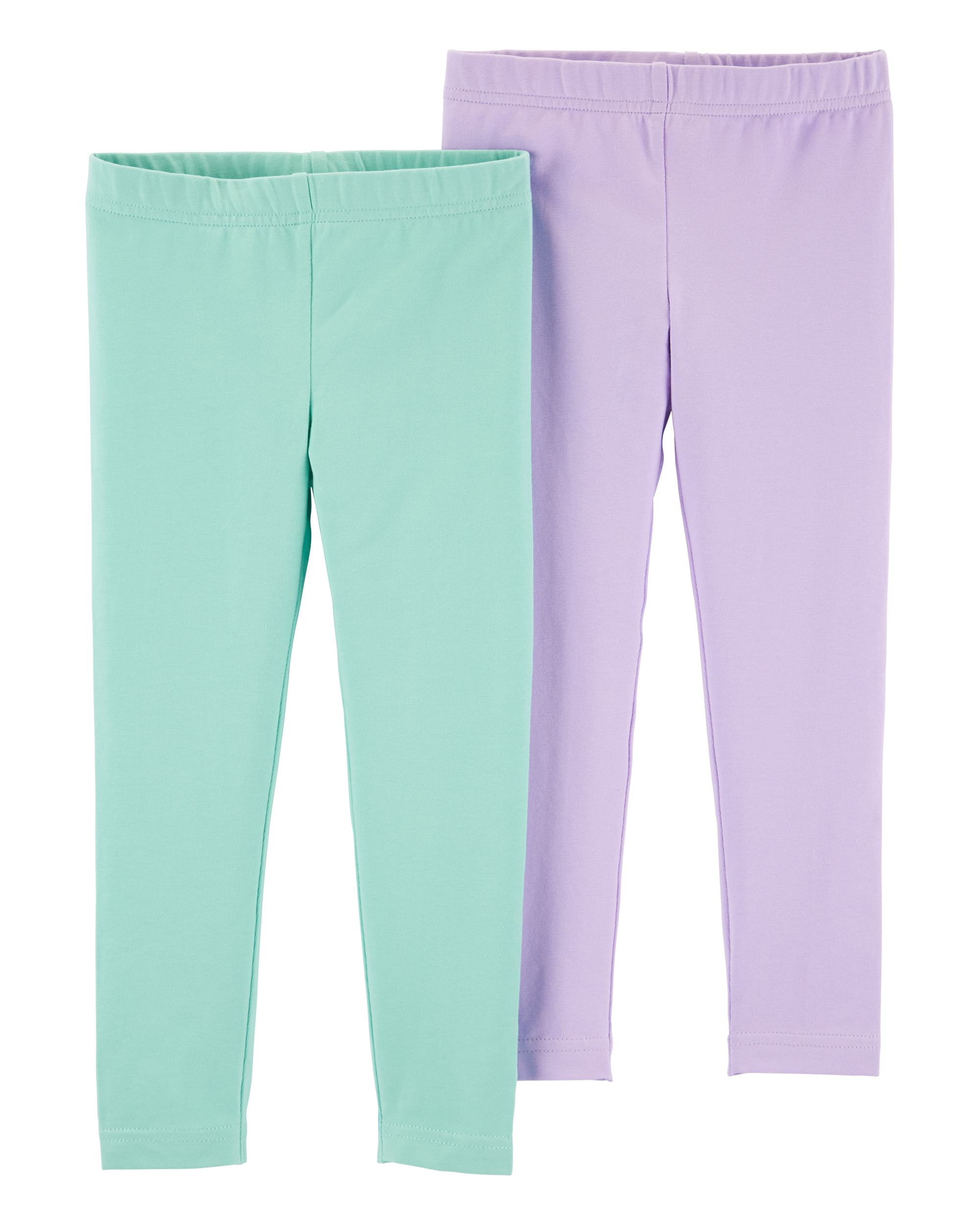 Baby 2-Pack Turquoise & Purple Cotton Stretch Leggings