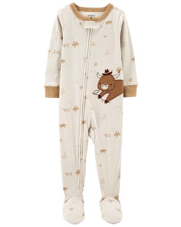 Baby 1-Piece Cow 100% Snug Fit Cotton Footie Pajamas
