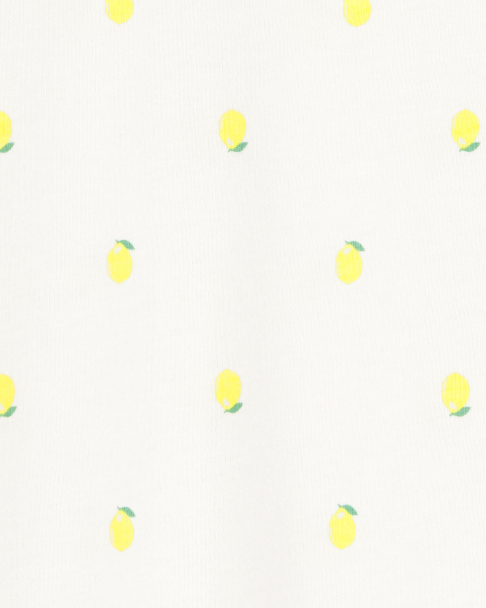 Kid Lemon Print Short-Sleeve Fashion Top - Ivory