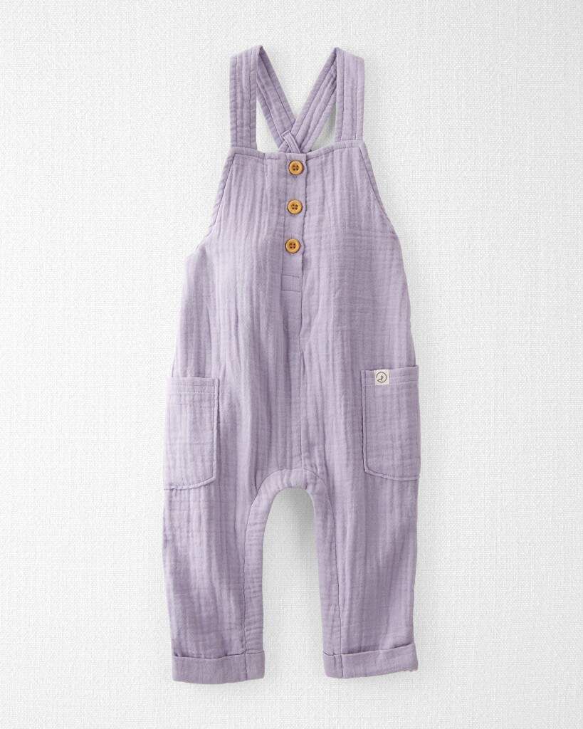 Little Planet Baby Organic Cotton Gauze Overalls in Lilac 12M Lilac 22$